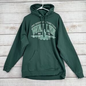 Morgan Wallen One Night at a Time Tour 2024 Hoodie Sweatshirt Mens XL Green